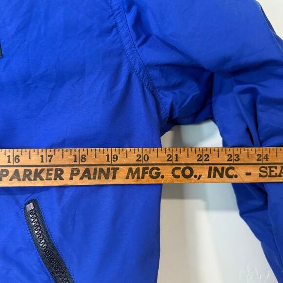 L.L. Bean Vintage Warm Up Jacket Full Zip Fleece Lined Windbreaker Bomber Blue - Picture 6 of 6